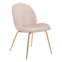 OSP Home Furnishings SEL-V3 Selena Chair in Blush Fabric with Gold Plated Legs K/D